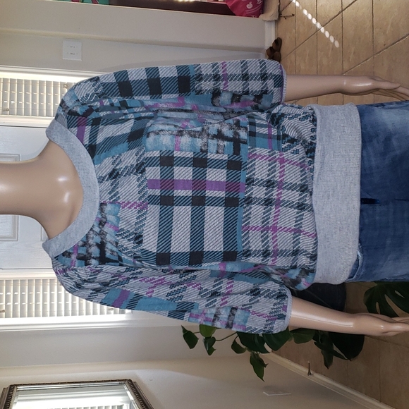 onestepup | Tops | One Step Up M Quarter Puff Sleeve 9s Retro Patchwork ...
